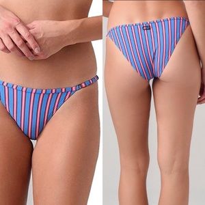 SOLID & STRIPED The LuLu Blue Pink Stripe Bikini Swim Bottom Size XS NWT